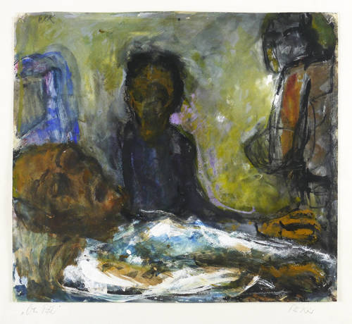 Kaiser, Peter -  -  - Ohne Titel (Am Krankenbett)