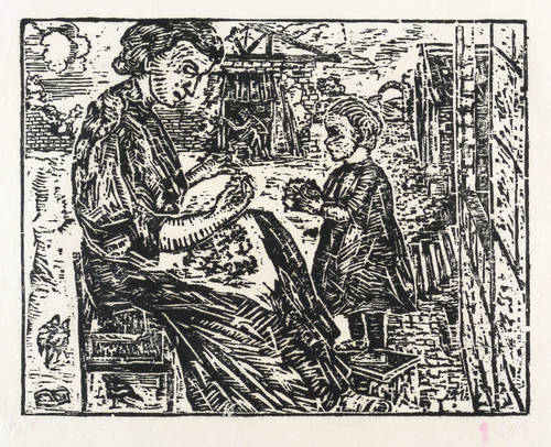 Schmidt, Gustav -  -  - Heilige Familie in Trümmerstätte