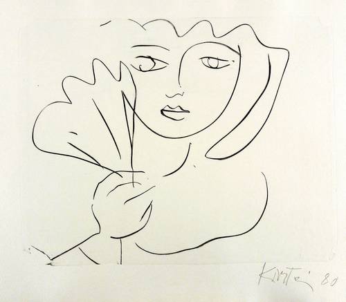 Schmidt-Kirstein, Helmut -  -  - Mädchen mit Fächer