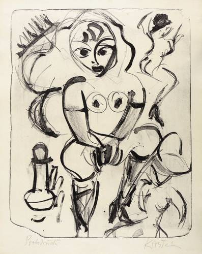 Schmidt-Kirstein, Helmut -  -  - Großer Akt mit Stiefeln