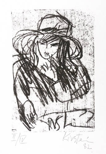 Schmidt-Kirstein, Helmut -  -  - Aufrecht sitzendes Mädchen