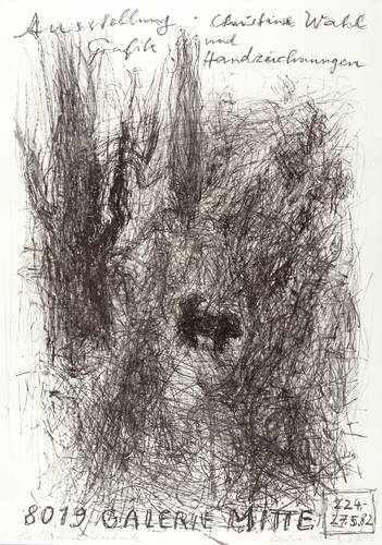 Wahl, Christine - Ausstellungsplakat Galerie Mitte Dresden - Ausstellungsplakat Galerie Mitte Dresden - Hund im Dickicht