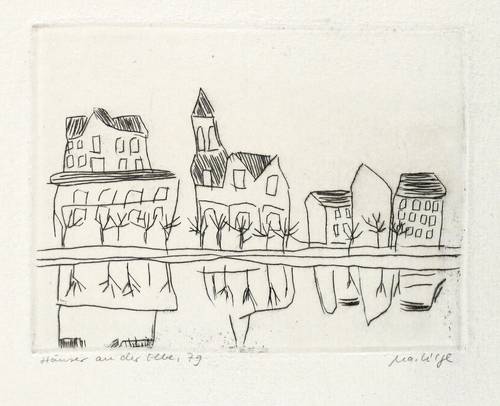 Lilge, Marlis -  -  - Häuser an der Elbe