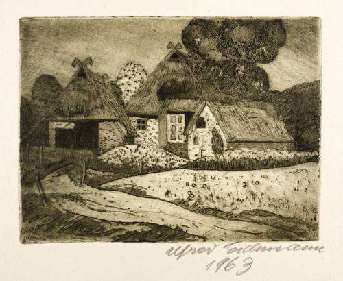 Teichmann, Alfred -  -  - Fischerkaten in Ahrenshoop