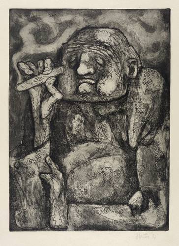 Böttcher, Manfred -  -  - Ohne Titel (Zigarre-Raucher)