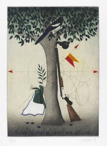 Janak, Alois -  -  - Jagdstillleben mit Baum und Elster