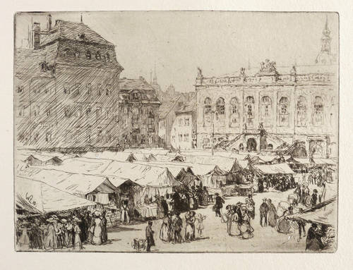 Zeising, Walter -  -  - Jahrmarkt in Dresden (Jahrmarkt auf dem Neumarkt)