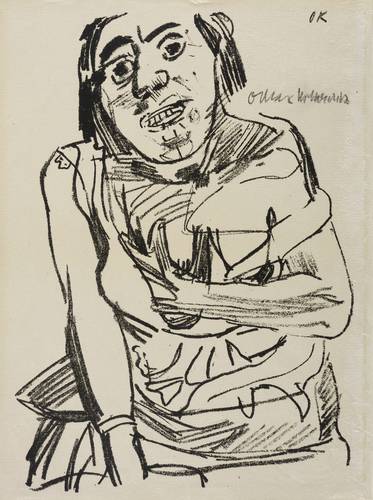 Kokoschka, Oskar -  -  - Sitzende Frau (Mädchenbildnis)