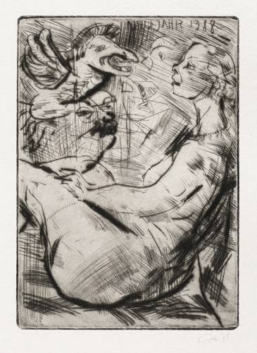 Gille, Sighard -  -  - Akt mit Drachenfigur