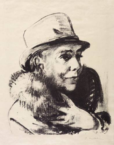 Wilhelm, Paul -  -  - Marion mit Pelzstola und Hut