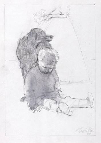 Kutschke, Hans -  -  - Wartende Kinder (Sizilien)