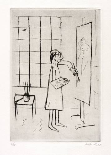 Michaelis, Paul -  -  - Maler im Atelier