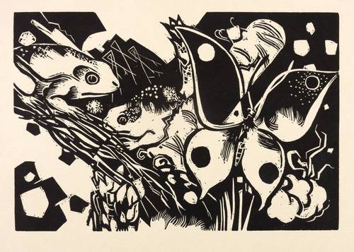 Campendonk, Heinrich -  -  - Frösche und Schmetterling