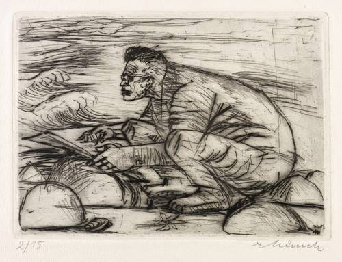 Münch, Armin -  -  - Selbst (Zeichner am Meer)