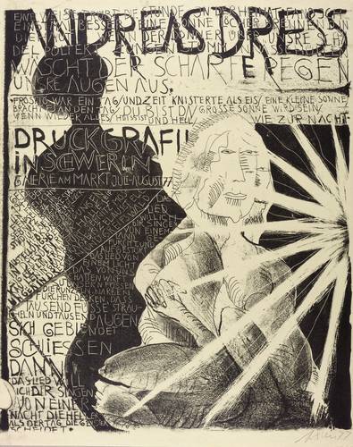 Dress, Andreas - Ausstellungsplakat Galerie am Markt Schwerin - Ausstellungsplakat Galerie am Markt Schwerin - Wäscht der scharfe Regen ...