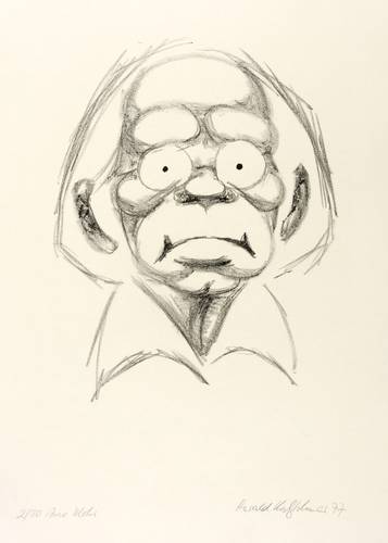 Mohr, Arno - Porträtkarikatur im Halbprofil - Porträtkarikatur im Halbprofil - Arno Mohr