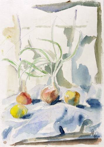 Leskoschek, Axl -  -  - Stillleben mit Zwiebeln