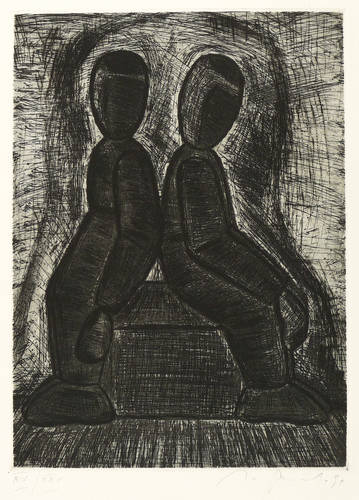 Quevedo, Nuria -  -  - Zwei gegeneinander lehnende Figuren