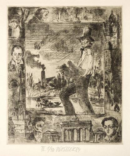 Dressler, Dieter -  -  - Berlin und seine Künstler (Carl Blechen mit Palette und Pinseln)