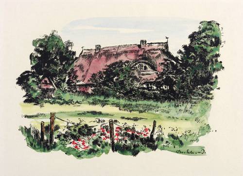 Schultze-Jasmer, Theodor -  -  - Fischerkaten auf dem Darß