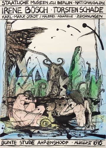 Kozik, Gregor Torsten - Ausstellungsplakat Bunte Stube Ahrenshoop - Ausstellungsplakat Bunte Stube Ahrenshoop - Meerwesen