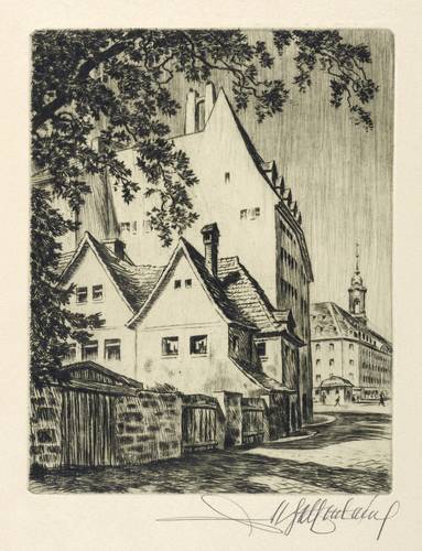 Helfenbein, Walter -  -  - Blick vom Blockhaus zum Neustädter Rathaus