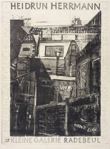 Kraft, Heidrun - Ausstellungsplakat Kleine Galerie Radebeul - Ausstellungsplakat Kleine Galerie Radebeul - Stadtlandschaft