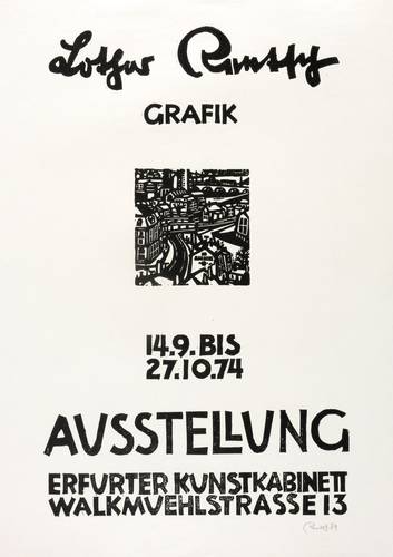 Rentsch, Lothar - Ausstellungsplakat Kunstkabinett Erfurt - Ausstellungsplakat Kunstkabinett Erfurt - Kleine Stadtlandschaft