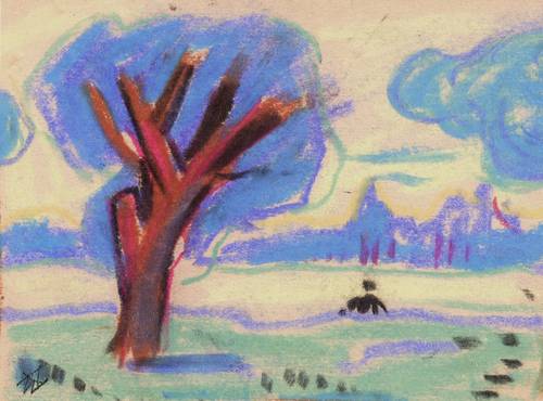 Wolfgang, Alexander -  -  - Landschaft mit rastendem Wanderer