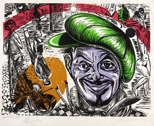 Deutscher Grafiker -  -  - Selbstporträt als Clown