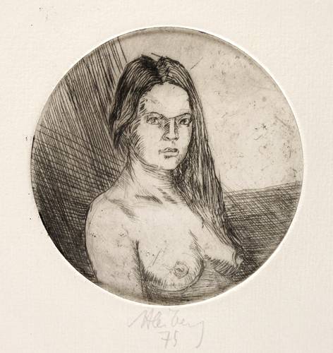 Leiberg, Helge -  -  - Weibliche Aktbüste (im Medaillon)