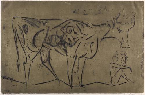 Lachnit, Wilhelm -  -  - Stier und Lesender