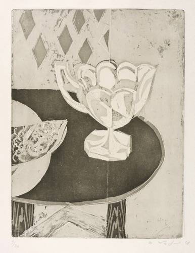 Lachnit, Wilhelm -  -  - Kristallschale und Fischkopf