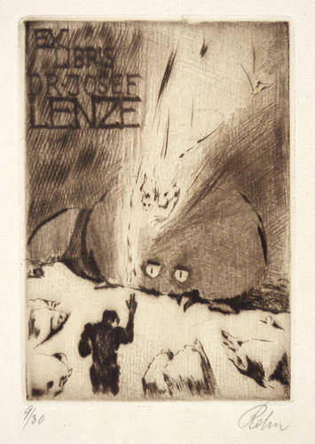 Rehn, Walter Richard -  -  - Exlibris Dr. Josef Lenze