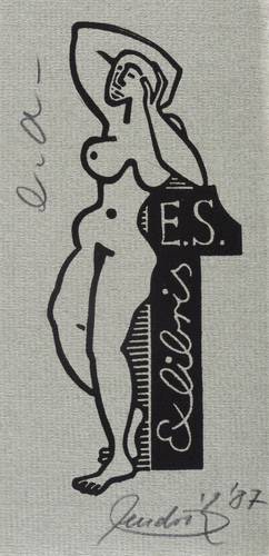 Hause, Hendrik -  -  - Exlibris E.S. (Weiblicher Akt)
