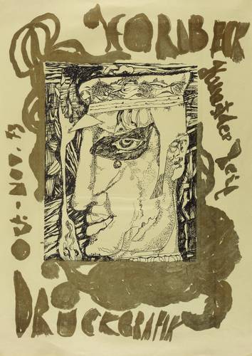 Horlbeck, Günter - Ausstellungsplakat Galerie Kunst der Zeit Dresden - Ausstellungsplakat Galerie Kunst der Zeit Dresden - Profilkopf