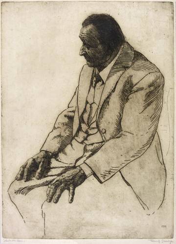 Steiniger, Ferdinand -  -  - Sitzender alter Mann