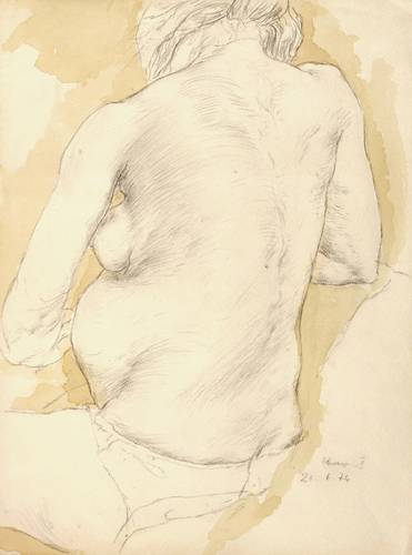 Peuker, Wolfgang -  -  - Rückenakt einer Schwangeren