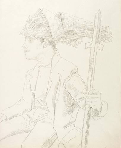 Peuker, Wolfgang -  -  - Junge mit Holzlanze