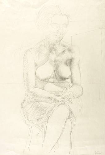 Peuker, Wolfgang -  -  - Sitzender weiblicher Halbakt