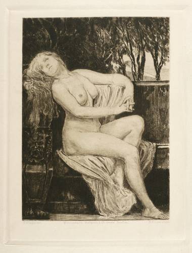 Klinger, Max -  -  - Sitzender weiblicher Akt (Frontispiz)