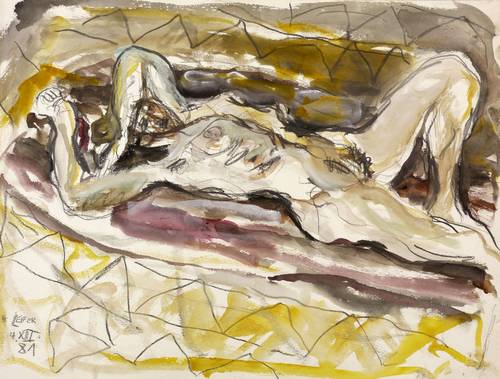 Leifer, Horst -  -  - Ausgestreckt liegender Akt