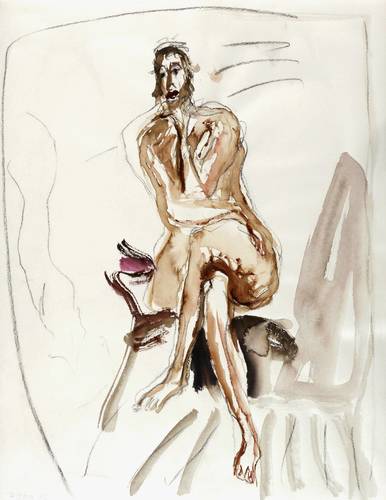 Leifer, Horst -  -  - Sitzender Akt mit übergeschlagenem Bein