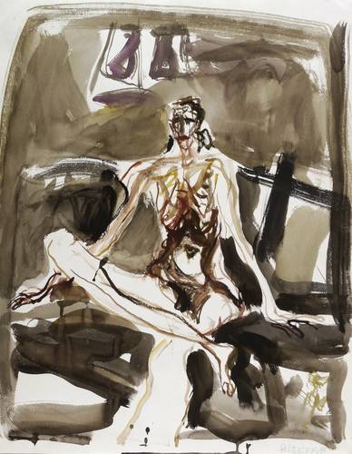 Leifer, Horst -  -  - Akt im Schneidersitz