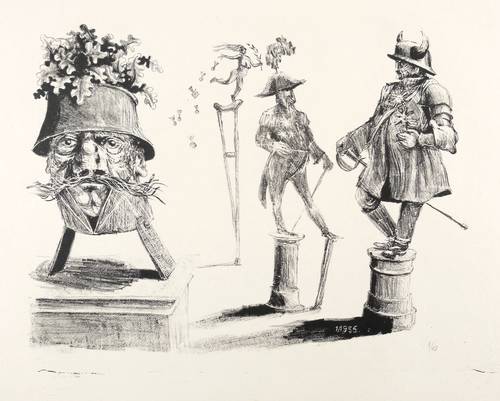 Escher, Hans -  -  - Ohne Titel (Militär-Grotesken)