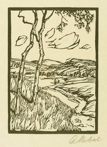 Uebel, Alfred -  -  - Zwei Birken im Hügelland