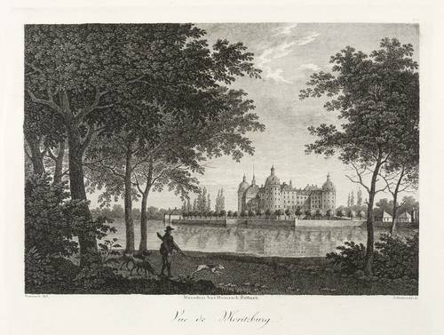 Schumann, Johann Gottlob -  -  - Vue de Moritzburg (Schloss Moritzburg)