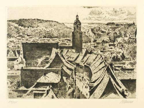 Henne, Arthur -  -  - Meißen. Blick vom Domkeller