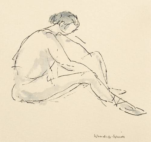 Wendorf-Weidt, Ursula -  -  - Tänzerin, sich die Schuhe bindend