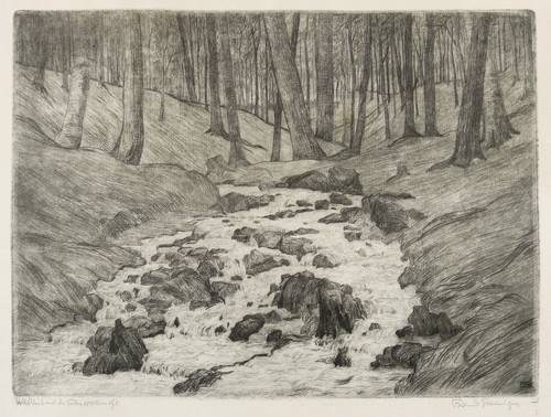 Steiniger, Ferdinand -  -  - Waldbach nach der Schneeschmelze
